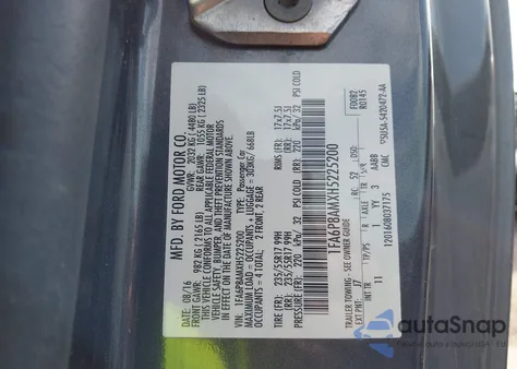 2017 Ford Mustang V6 из США, поврежденный, VIN 1FA6P8AMXH5225200